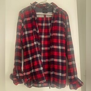 Denim & Flower Red and Black Flannel Shirt